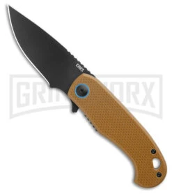 CRKT P.S.D. II Tan G-10 Asssited Opening Liner Lock Knife - Black Plain