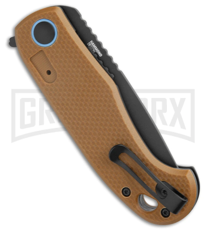 CRKT P.S.D. II Tan G-10 Asssited Opening Liner Lock Knife - Black Plain - Image 3