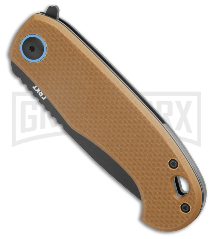 CRKT P.S.D. II Tan G-10 Asssited Opening Liner Lock Knife - Black Plain - Image 2