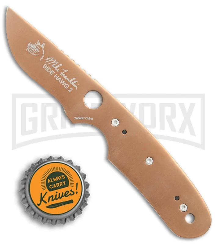 CRKT Side Hawg 2 Neck Knife Black Fixed Blade Knife - Bronze Plain - Image 4