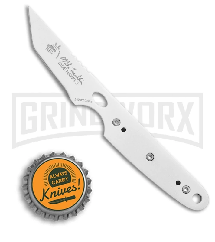 CRKT Side Hawg 3 White Neck Knife With Pivot Sheath - Tanto White Plain - Image 4