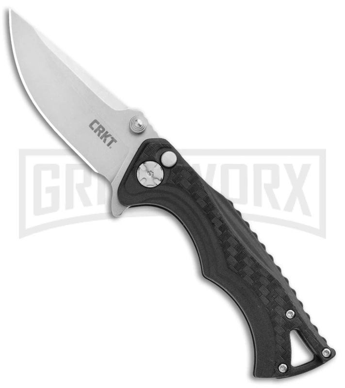 CRKT 5220 BT Fighter 2.9" Compact Plunge Lock Knife GRN - Black