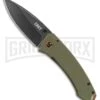 CRKT Burnley Tuna Green G-10 Frame Lock Knife - Black Stonewash