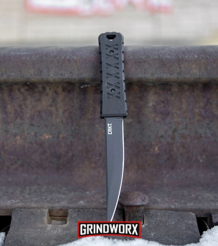 CRKT Yukanto Fixed Blade Knife - Black Plain - Image 3