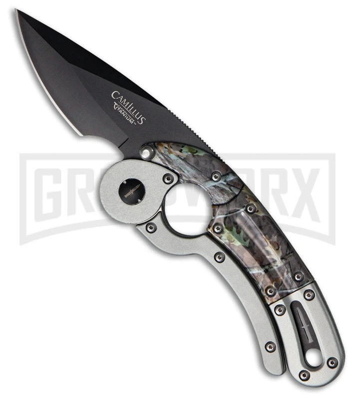 Camillus Dominator Urban Camo Fixed Blade Knife - Black Plain
