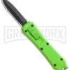 Coffin Blaster Metallic Green DA/OTF Automatic Knife - Black Plain