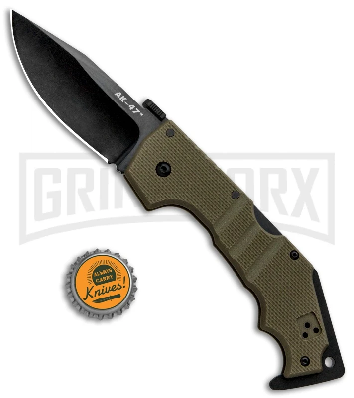 Cold Steel AK-47 OD Green G-10 Folding Knife - Black Plain - Image 4