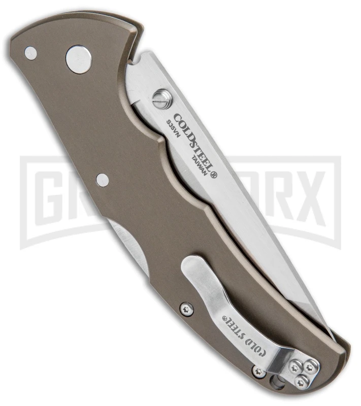 Cold Steel Code-4 Gun Metal Aluminum Tanto Lockback Knife - Satin Plain - Image 3