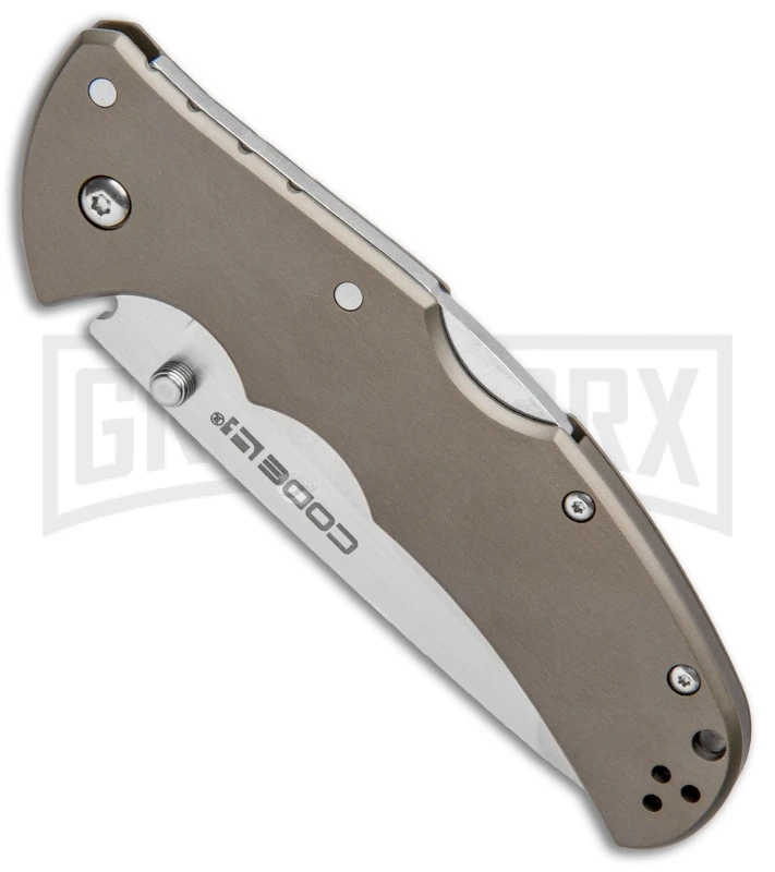 Cold Steel Code-4 Gun Metal Aluminum Tanto Lockback Knife - Satin Plain - Image 2