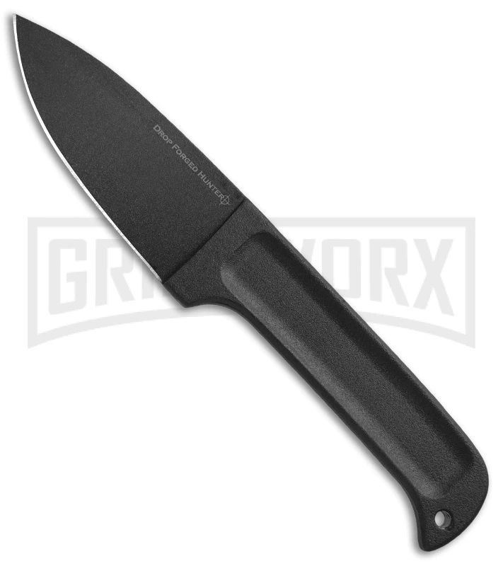 Cold Steel Black Drop Forged Hunter Fixed Blade Knife - Black Plain