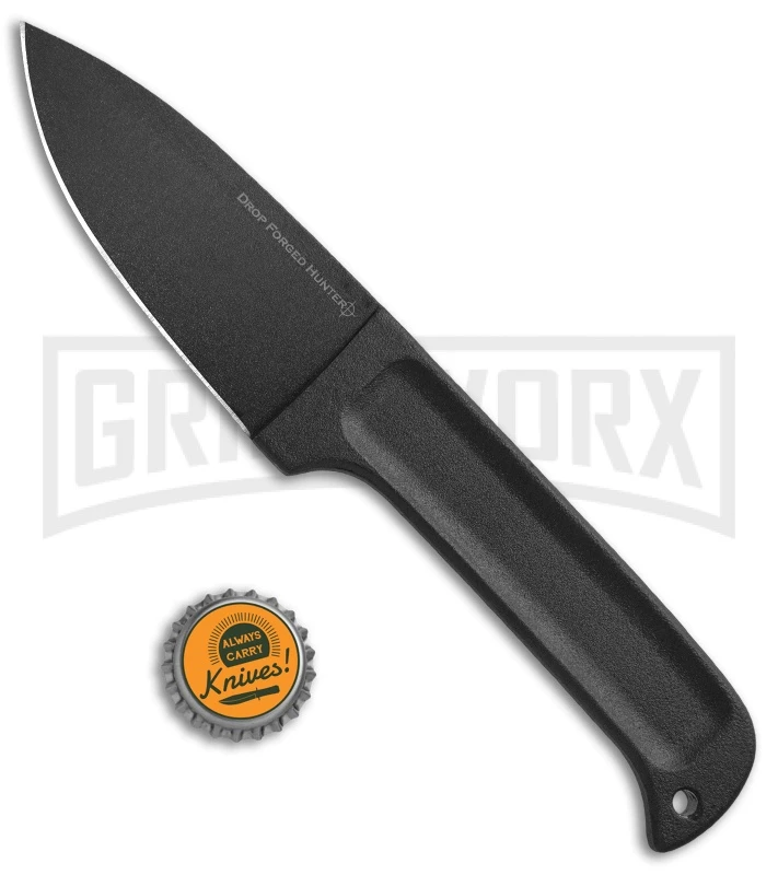Cold Steel Black Drop Forged Hunter Fixed Blade Knife - Black Plain - Image 4