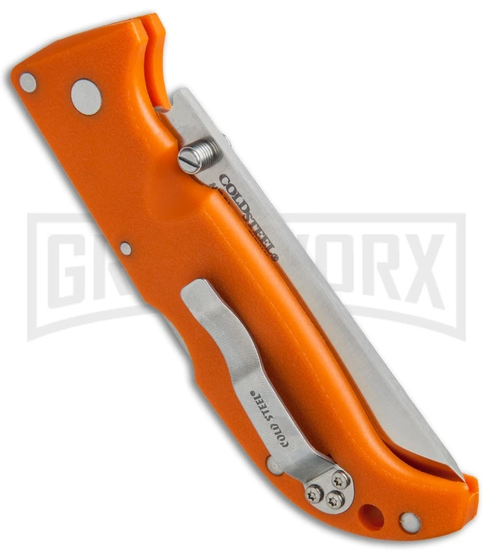 Cold Steel Blaze Orange Finn Wolf Lockback Knife - Satin Plain - Image 3