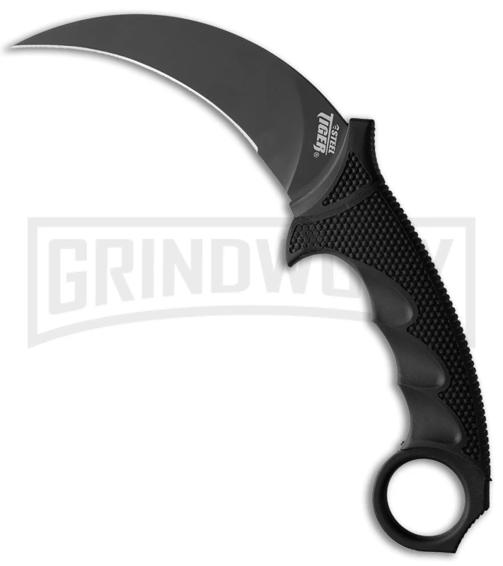 Cold Steel Karambit Steel Tiger Black Fixed Blade Knife - Black Plain