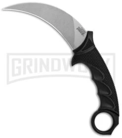 Cold Steel Black Karambit Steel Tiger Fixed Blade Knife - Stonewash Plain