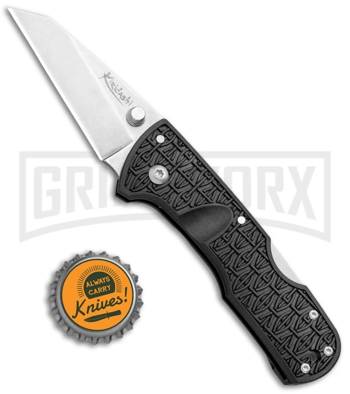 Cold Steel Kiridashi Black GFN Tri-Ad Lock Knife - Stonewash Plain - Image 4