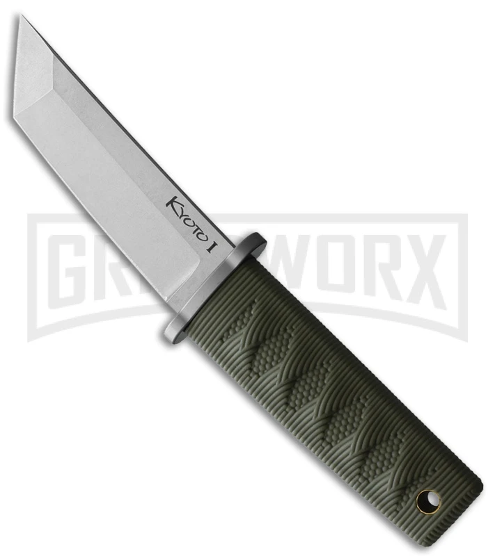 Cold Steel Kyoto II OD Green Fixed Blade Knife Tanto Satin Plain