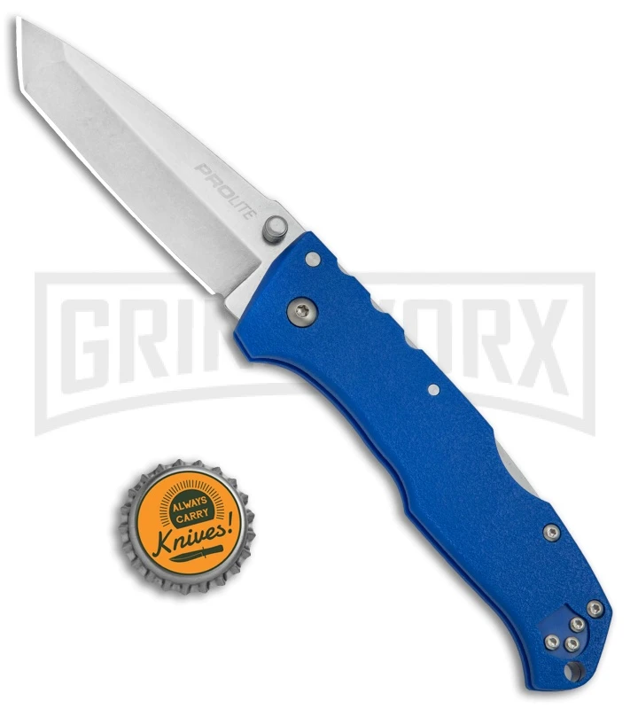 Cold Steel Pro Lite Blue GFN Folding Knife - Tanto Satin Plain - Image 4