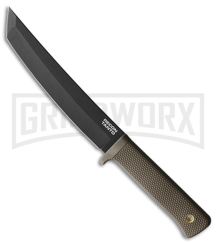 Cold Steel Recon Dark Earth Fixed Blade Knife - Tanto Black Plain