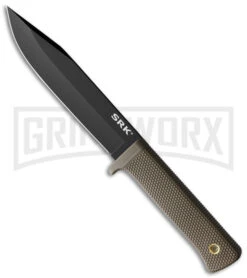 Cold Steel SRK Survival Rescue FDE Fixed Blade Knife - Black Plain