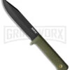 Cold Steel SRK Survival Rescue OD Green Fixed Blade Knife - Black Plain