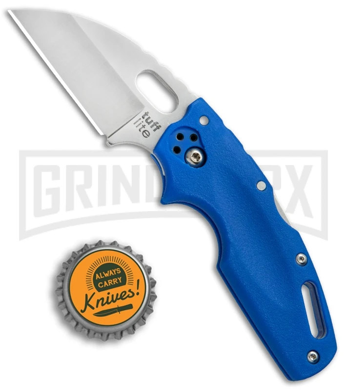 Cold Steel Tuff Lite Blue Folding Knife - Satin Plain - Image 4
