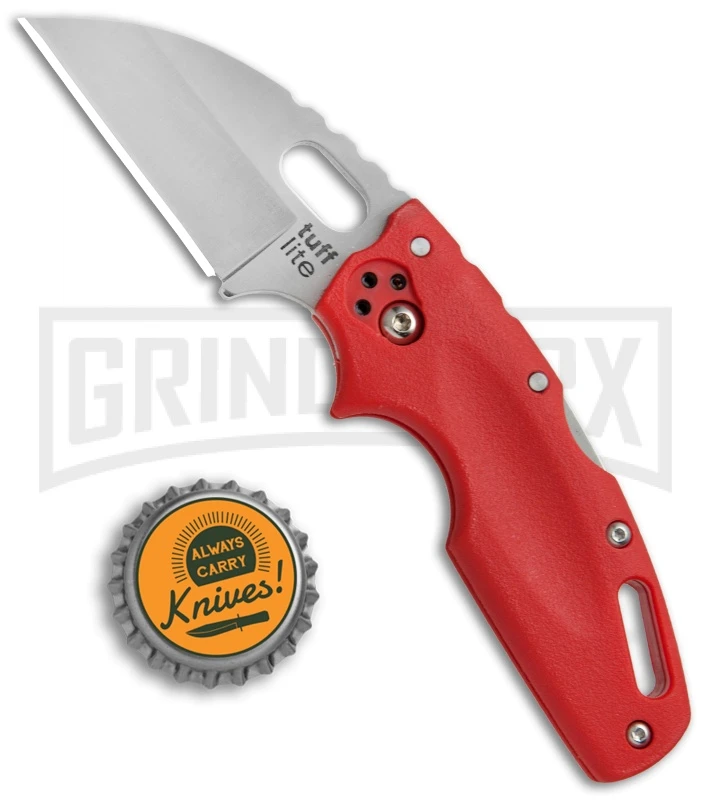 Cold Steel Tuff Lite Red Folding Knife - Satin Plain - Image 4