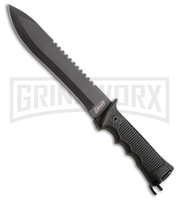 Coleman Dark Wilderness Black Polymer Fixed Blade Knife - Black Plain