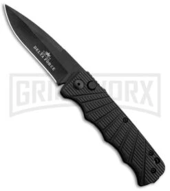 Delta Force Automatic Knife Black Aluminum - Black Plain