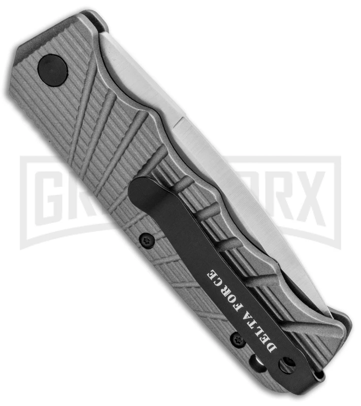 Delta Force Automatic Knife Gray Aluminum - Satin Plain - Image 3