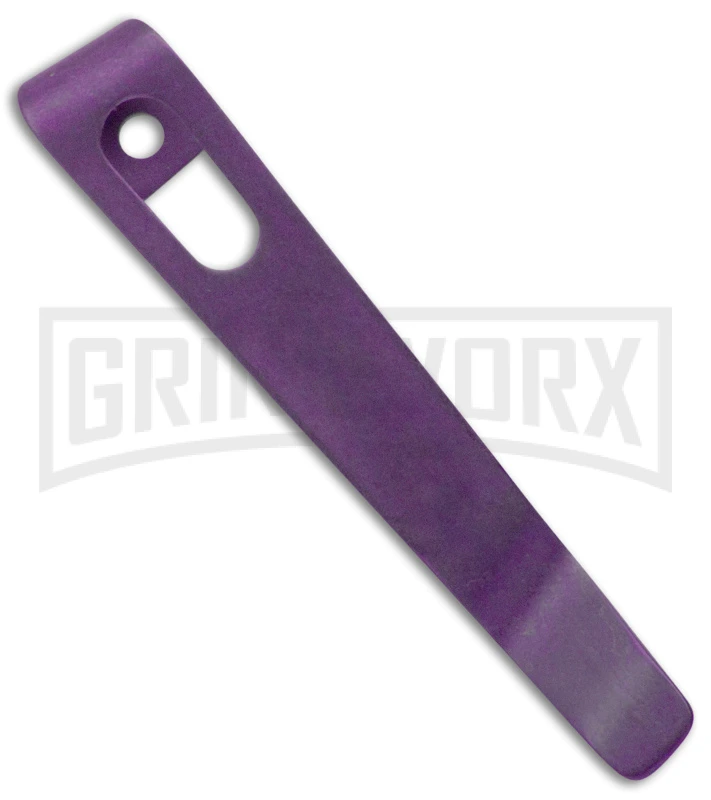 Flytanium Pocket Clip For Boker Kalashnikov Knives Purple Anodized Titanium