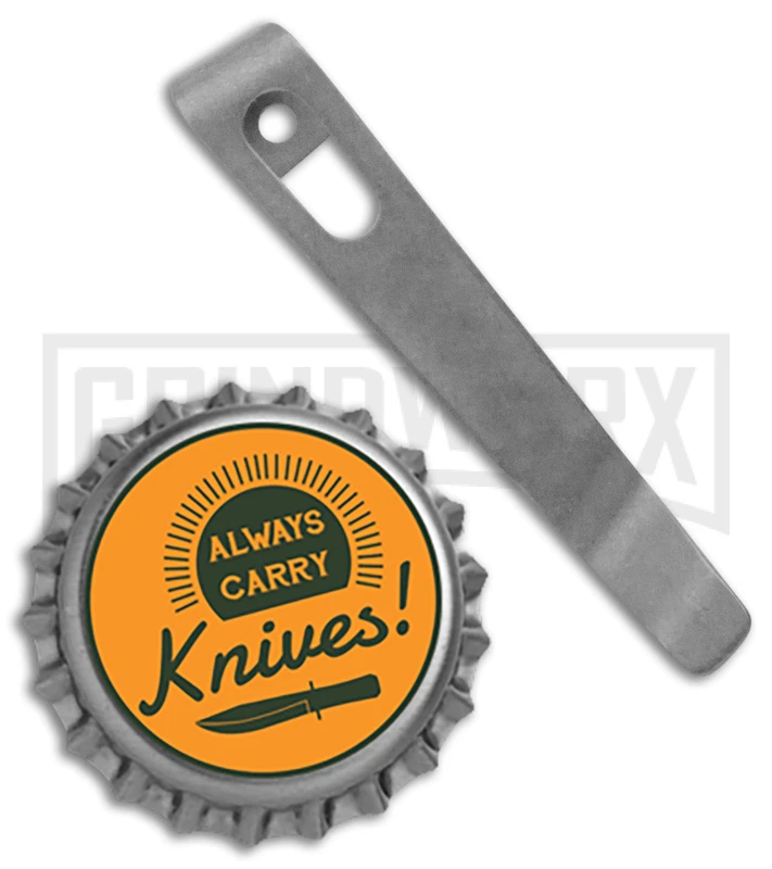 Flytanium Pocket Clip For Boker Kalashnikov Knives Stonewashed Titanium - Image 2