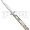 Frank B. 11" Italian Stiletto Swinguard Brazilian Horn Automatic Knife - Bayonet