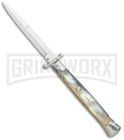 Frank B. 11" Italian Stiletto Swinguard Brazilian Horn Automatic Knife - Bayonet