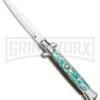 Frank B. 9" Italian Stiletto Abalone Automatic Knife - Bayonet