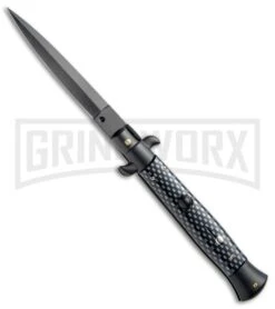 Frank B 9" Italian Stiletto Sim Carbon Fiber Automatic Knife - Dagger
