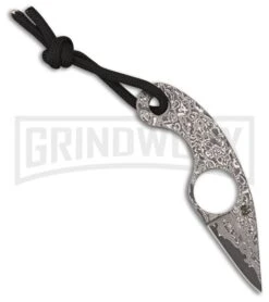 Fred Perrin La Mini Griffe Damascus Fixed Blade Knife - Damascus Plain