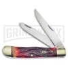 Frost Cutlery Black Hills Trapper Red Bone Manual Knife - Mirror Plain