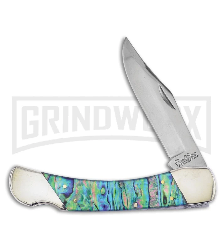 Frost Cutlery Cherokee Stoneworks Bear Claw Abalone Pocket Knife