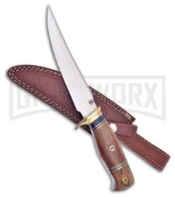 Frost Cutlery Chipaway War Eagle Bowie Wood Fixed Blade Knife - Satin Plain