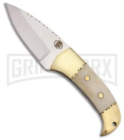 Frost Cutlery Chipaway Small Skinner White Bone Fixed Blade Knife - Satin Plain