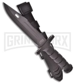 Frost Cutlery Clash Compact Black ABS Fixed Blade Knife - Black Plain