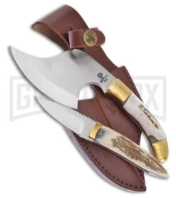 Frost Cutlery Combo Deer Stag Tan Stag Fixed Blade Knife - Satin Plain