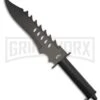 Frost Cutlery Fire Warrior Bowie Black Fixed Blade Knife - Black Plain