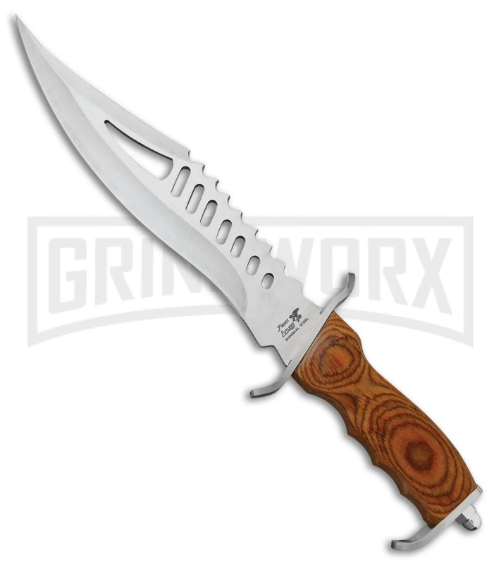Frost Cutlery Nautilus Cocobolo Brown Fixed Blade Knife - Satin Plain