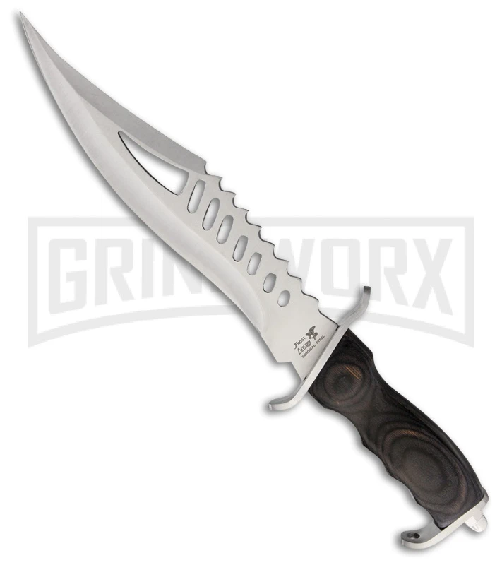 Frost Cutlery Nautilus Black Pakkawood Fixed Blade Knife - Satin Plain