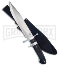 Frost Cutlery Raven Bowie Black Pakkawood Fixed Blade Knife - Satin Plain