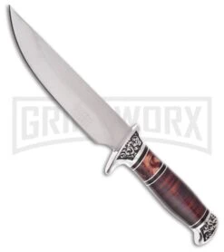 Frost Cutlery Sharps Elk Ridge Pakkawood Fixed Blade - Satin Plain