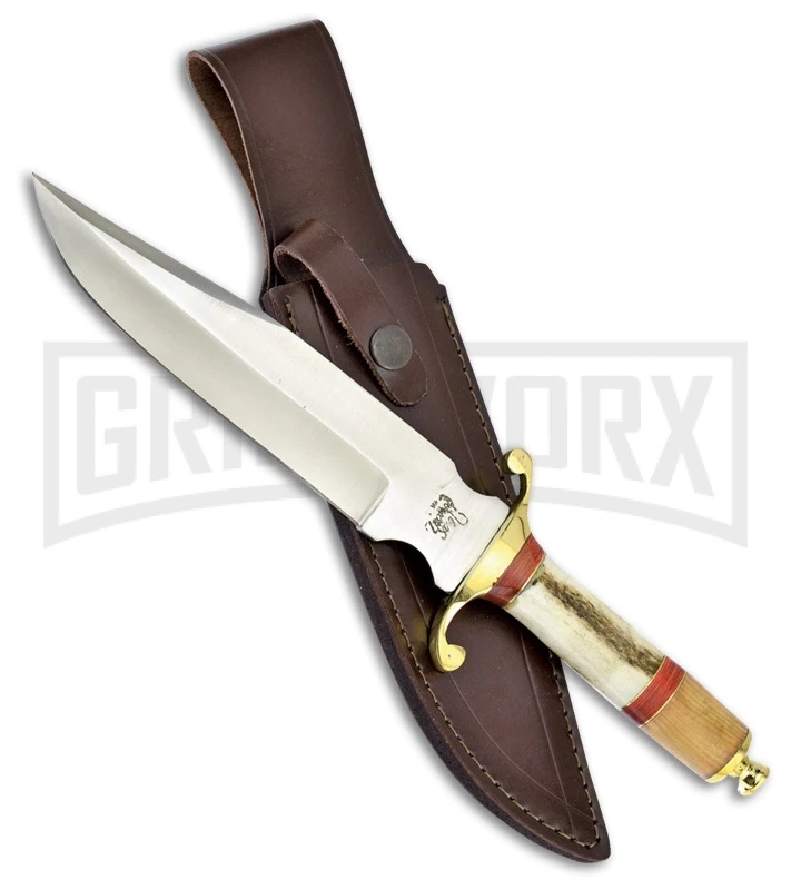 Frost Cutlery Trophy Stag Ronno White Fixed Blade Knife - Satin Plain