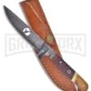 Frost Cutlery Valley Forge Eradicate Rose/Olive Wood Fixed Blade Knife -Damascus