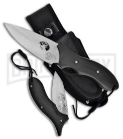 Frost Cutlery Whitetail Combo Black Pakkawood Knife Set - Satin Plain